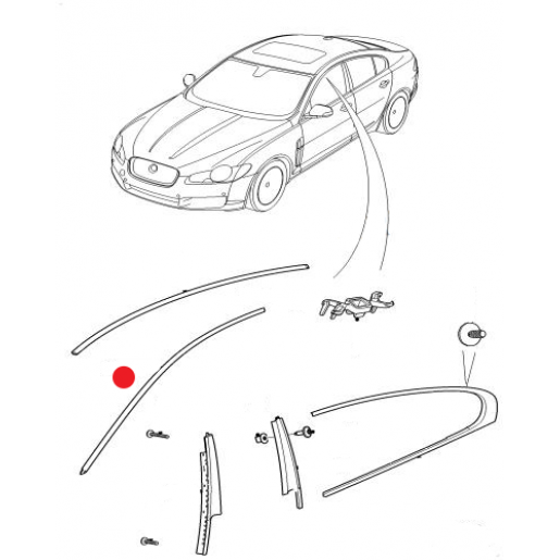 Молдинг двери передней правой Jaguar XF 2008-2015 8X23F208A96AC